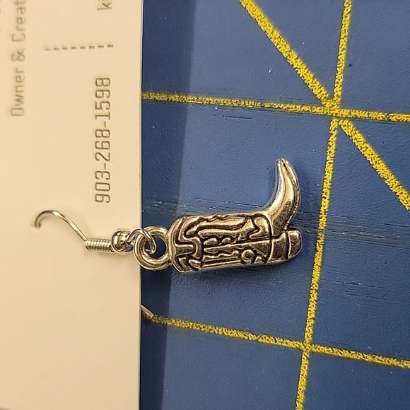 Western Boot 0.5" Dangle Earrings - Picture 2 of 2